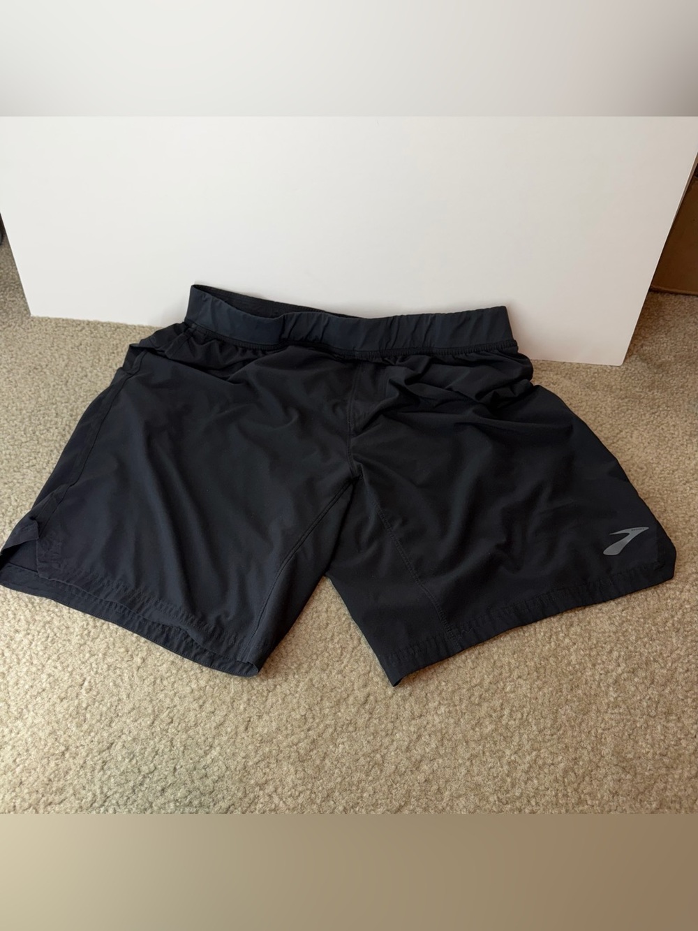 Brooks Black Running Shorts with Drawstring no inner liner